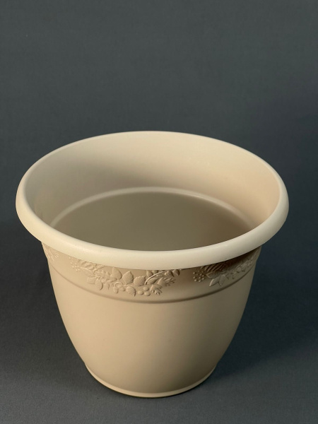 Кашпо для цветов Рябина (5л) с поддоном латте